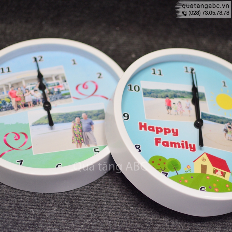 Đồng hồ quảng cáo HAPPY FAMILY đặt in tại INLOGO