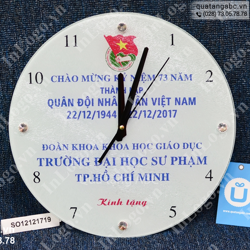Đồng hồ quảng cáo của ĐH SƯ PHẠM TPHCM đặt in tại INLOGO