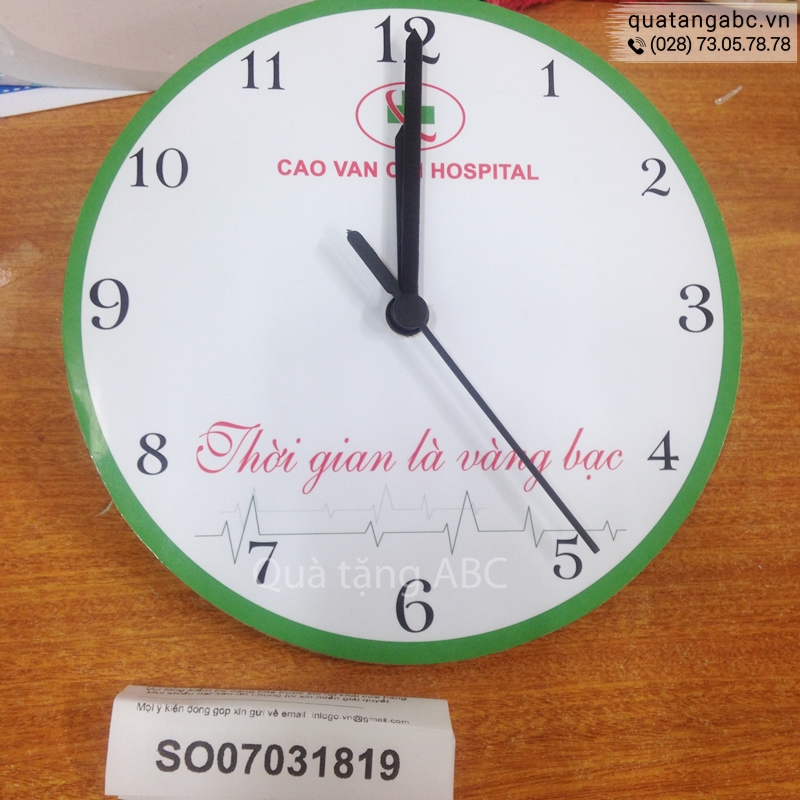 INLOGO sản xuất đồng hồ treo tường cho bệnh viện CAO VĂN CHÍ