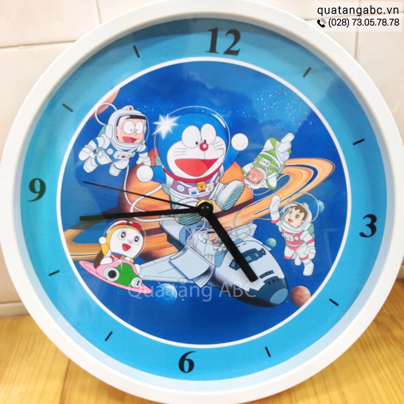 Đồng hồ quảng cáo in hình phim hoạt hình DORAEMON đặt in tại INLOGO